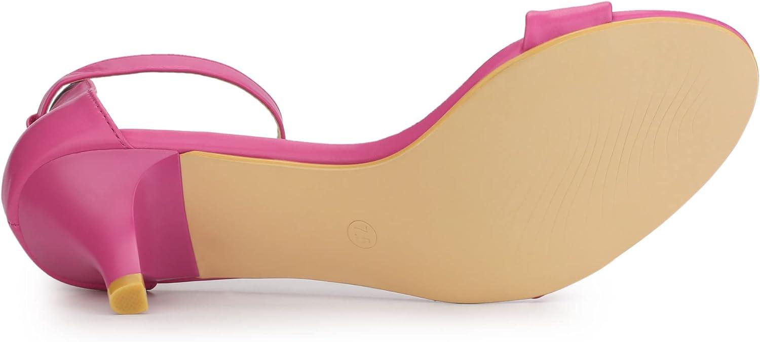 imageAllegra K Womens Ankle Strap Kitten Heel SandalsHot Pink