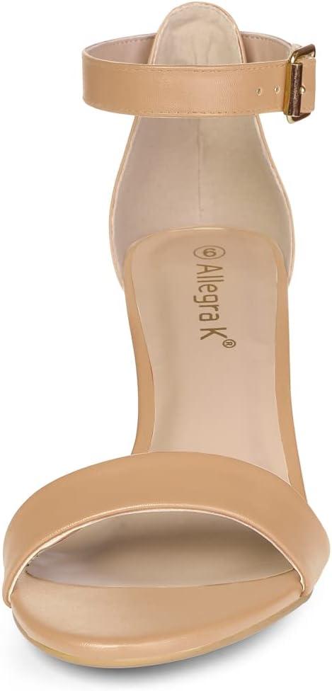 imageAllegra K Womens Ankle Strap Kitten Heel SandalsNude
