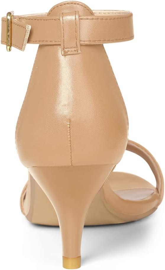 imageAllegra K Womens Ankle Strap Kitten Heel SandalsNude