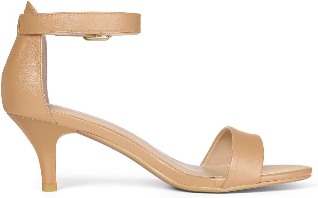 imageAllegra K Womens Ankle Strap Kitten Heel SandalsNude