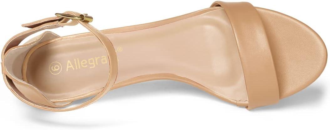 imageAllegra K Womens Ankle Strap Kitten Heel SandalsNude