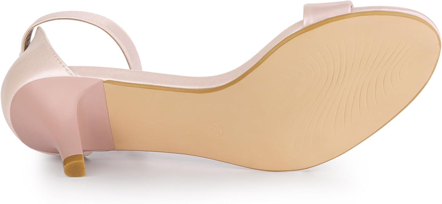 imageAllegra K Womens Ankle Strap Kitten Heel SandalsPink