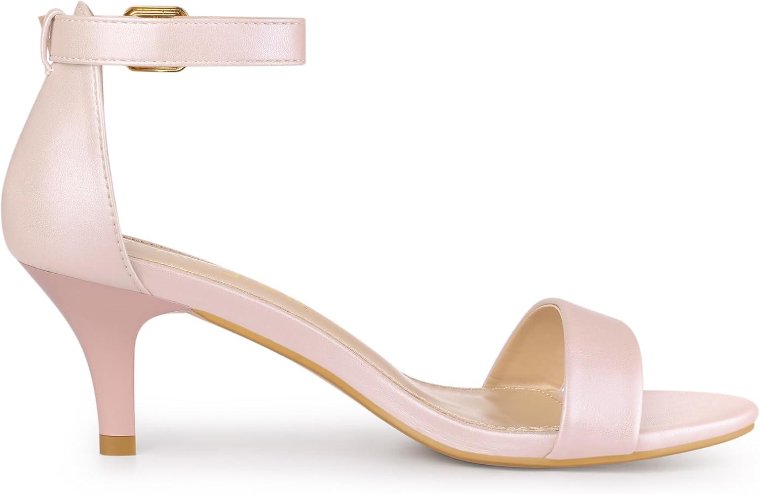 imageAllegra K Womens Ankle Strap Kitten Heel SandalsPink