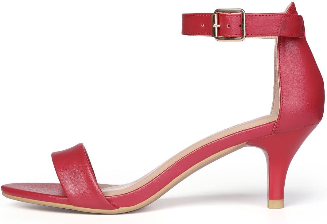 imageAllegra K Womens Ankle Strap Kitten Heel SandalsRed