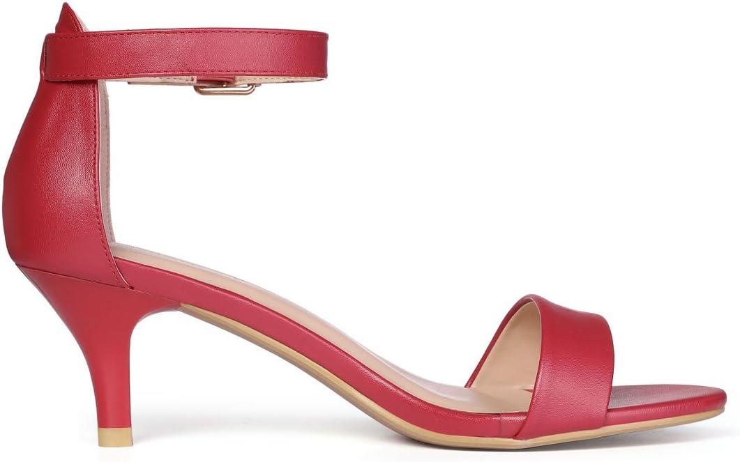 imageAllegra K Womens Ankle Strap Kitten Heel SandalsRed