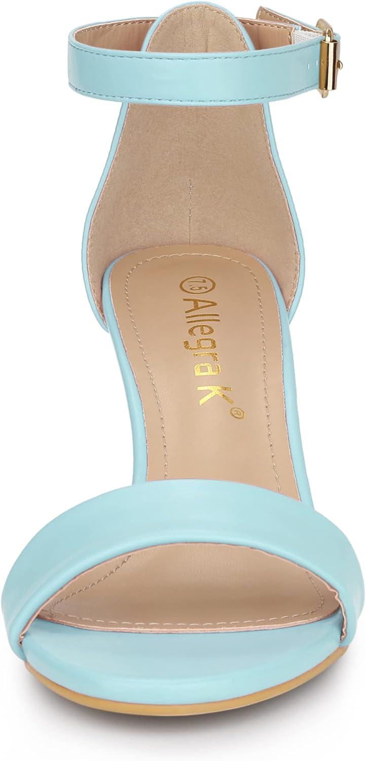 imageAllegra K Womens Ankle Strap Kitten Heel SandalsSky Blue