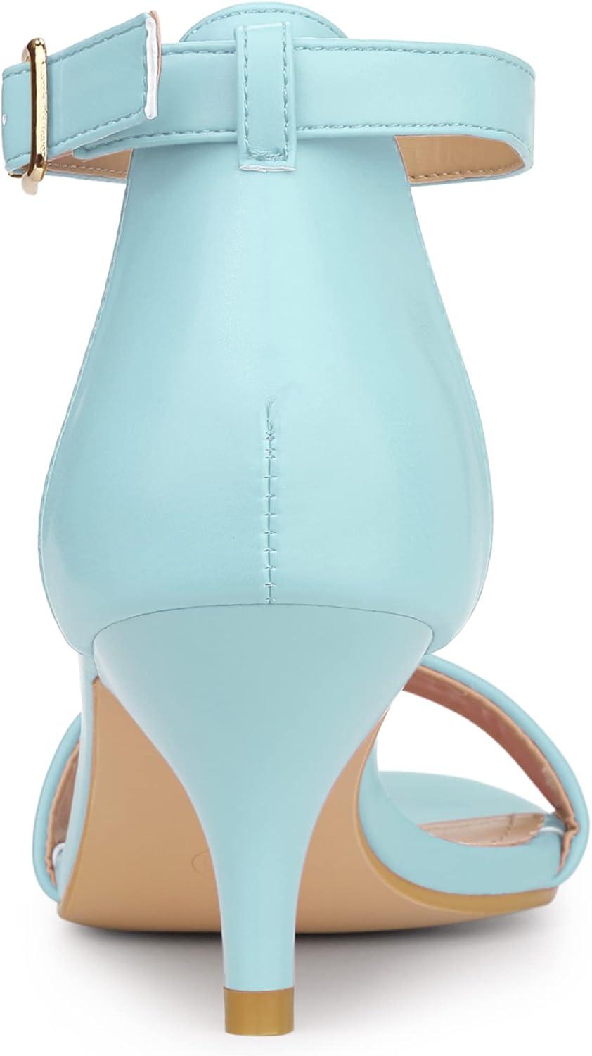 imageAllegra K Womens Ankle Strap Kitten Heel SandalsSky Blue