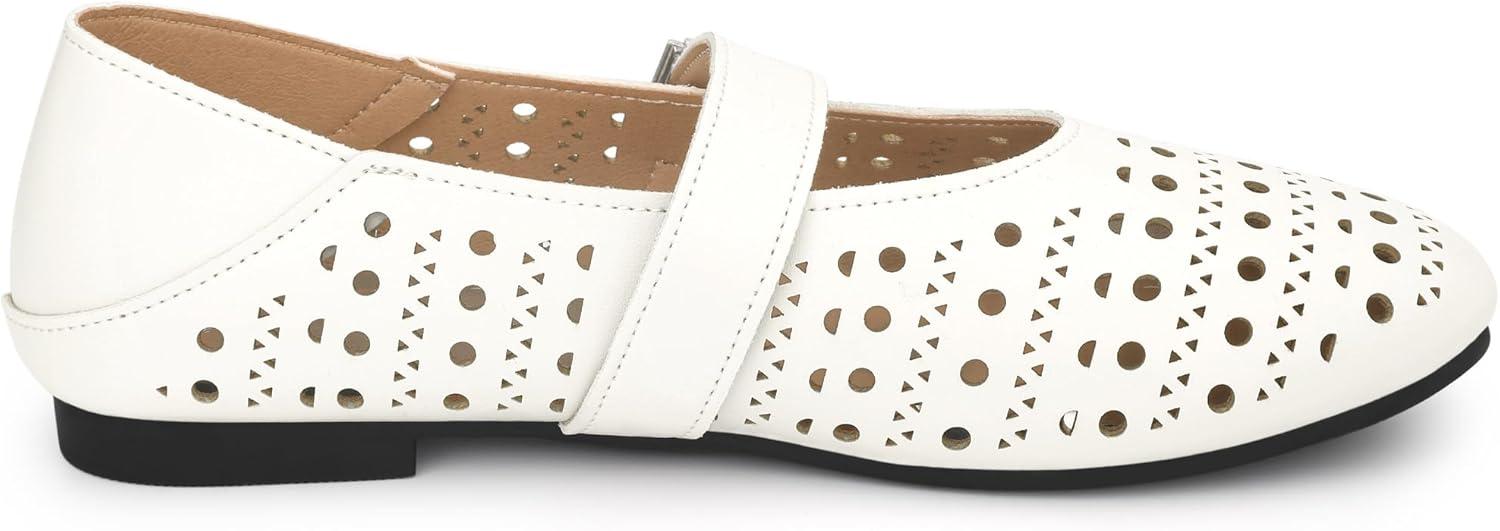 imageAllegra K Womens Buckle Round Toe Slip on Flats PumpsBeige