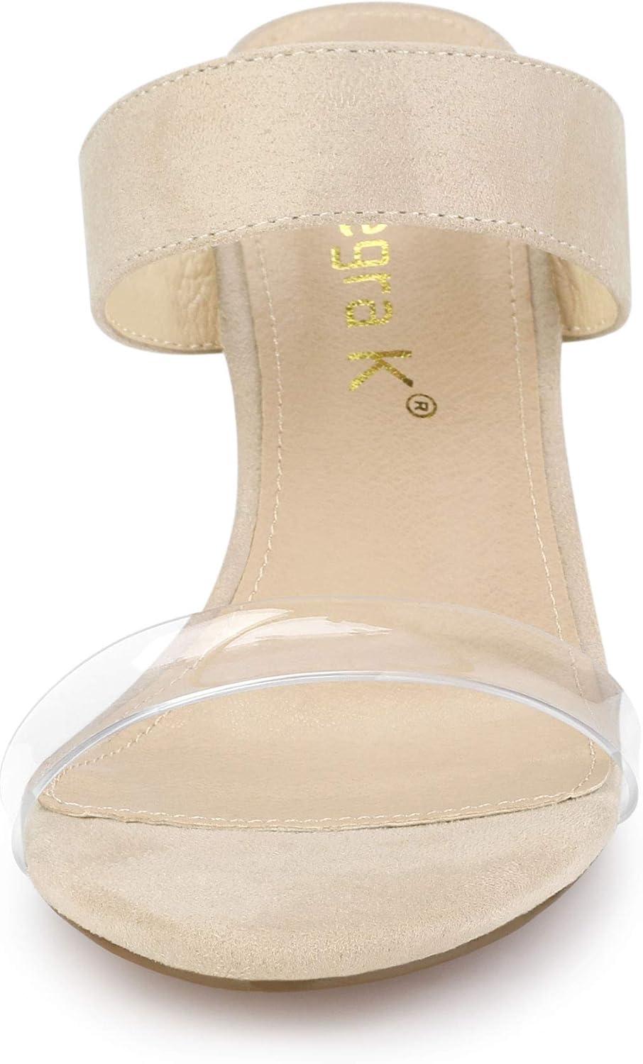 imageAllegra K Womens Clear Strap Stiletto Heel Slides SandalsBeige
