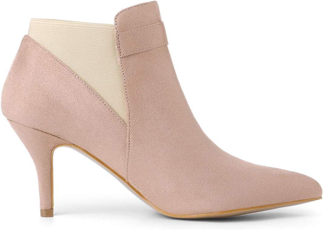 imageAllegra K Womens Pointed Toe Stiletto Heel Chelsea Ankle BootiesDust Pink