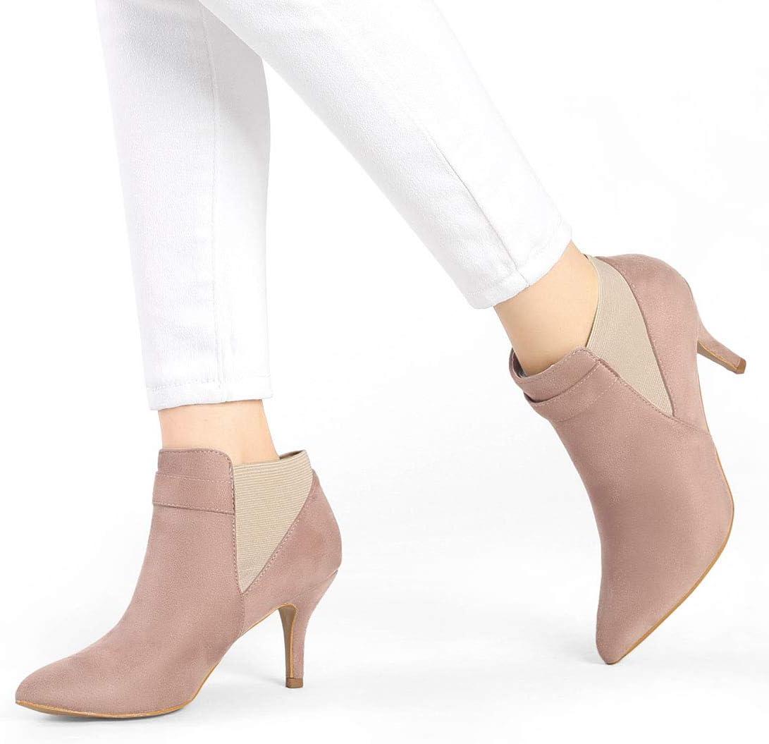 imageAllegra K Womens Pointed Toe Stiletto Heel Chelsea Ankle BootiesDust Pink