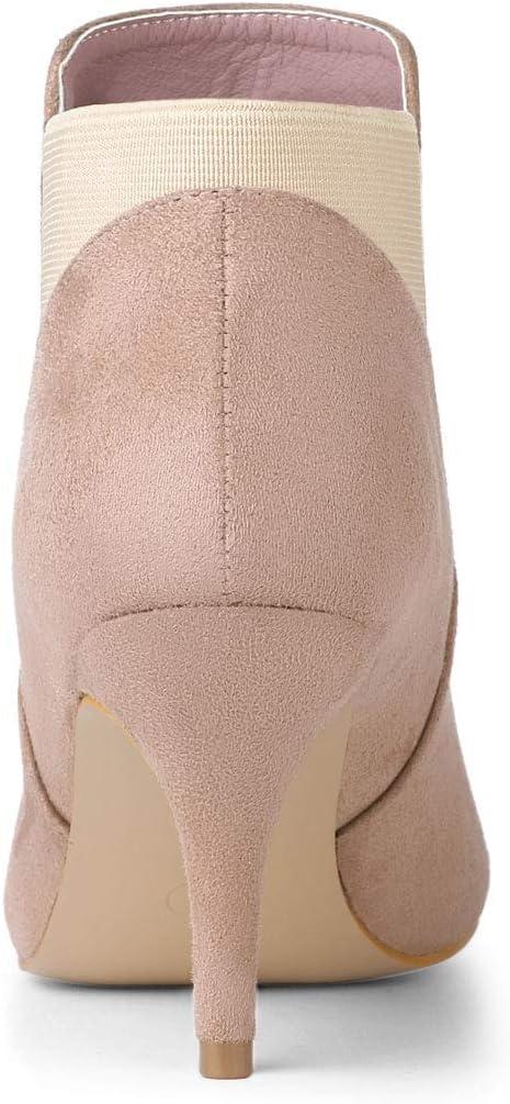 imageAllegra K Womens Pointed Toe Stiletto Heel Chelsea Ankle BootiesDust Pink