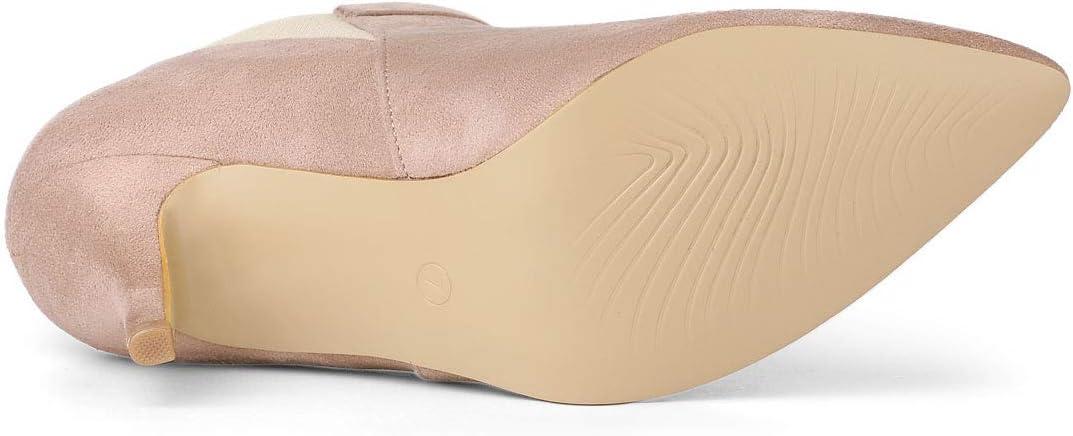 imageAllegra K Womens Pointed Toe Stiletto Heel Chelsea Ankle BootiesDust Pink