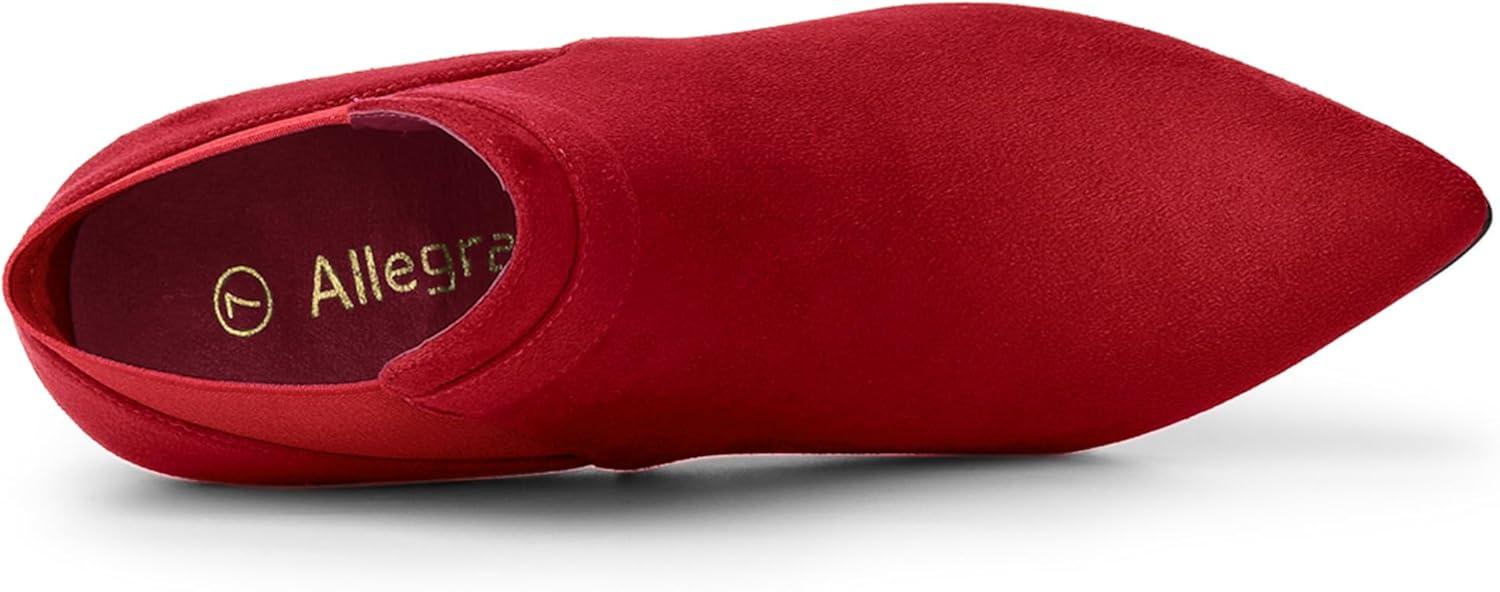 imageAllegra K Womens Pointed Toe Stiletto Heel Chelsea Ankle BootiesRed