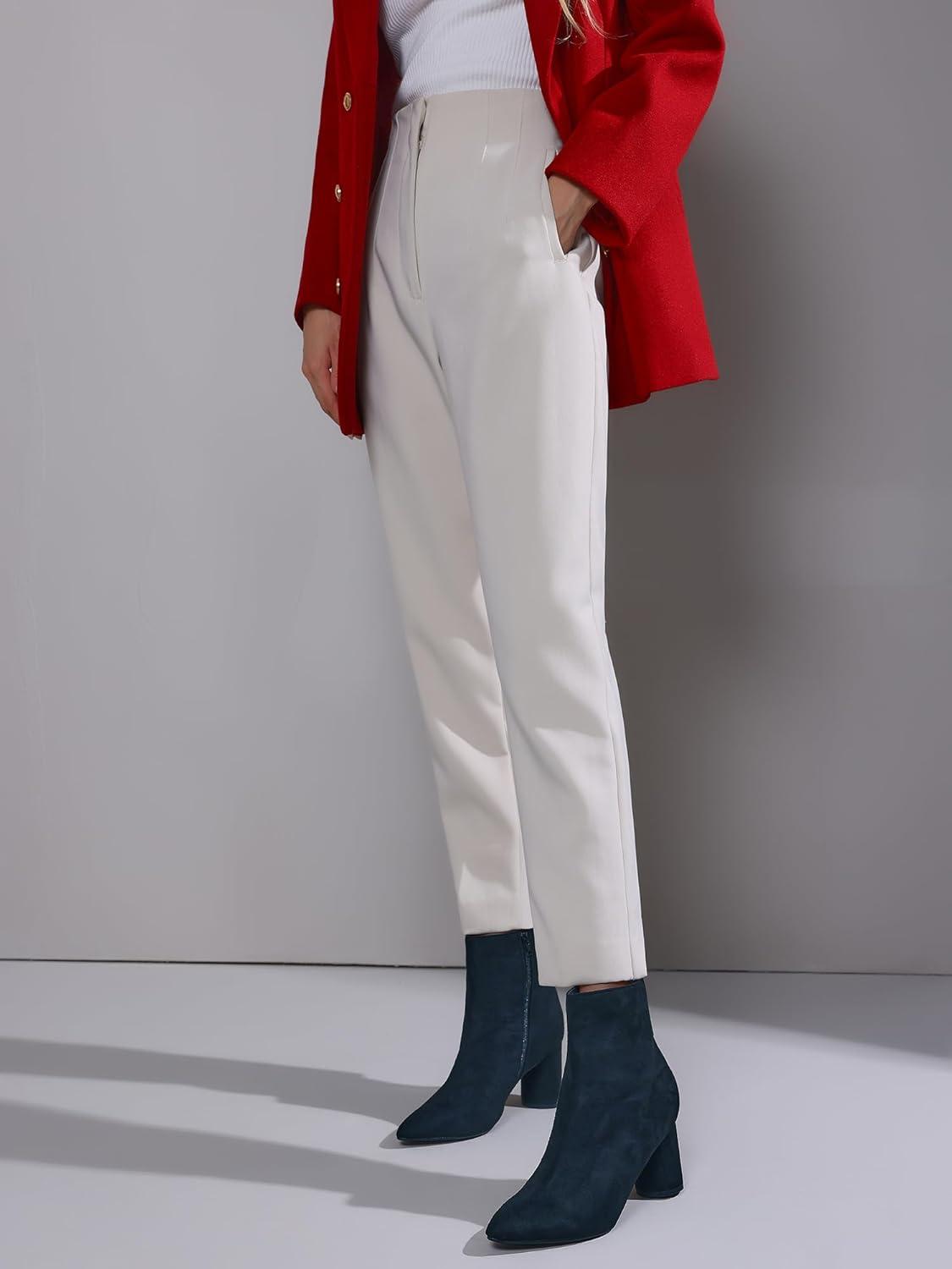 imageAllegra K Womens Pointy Toe Side Zip Block Heel Ankle BootsNavy Blue