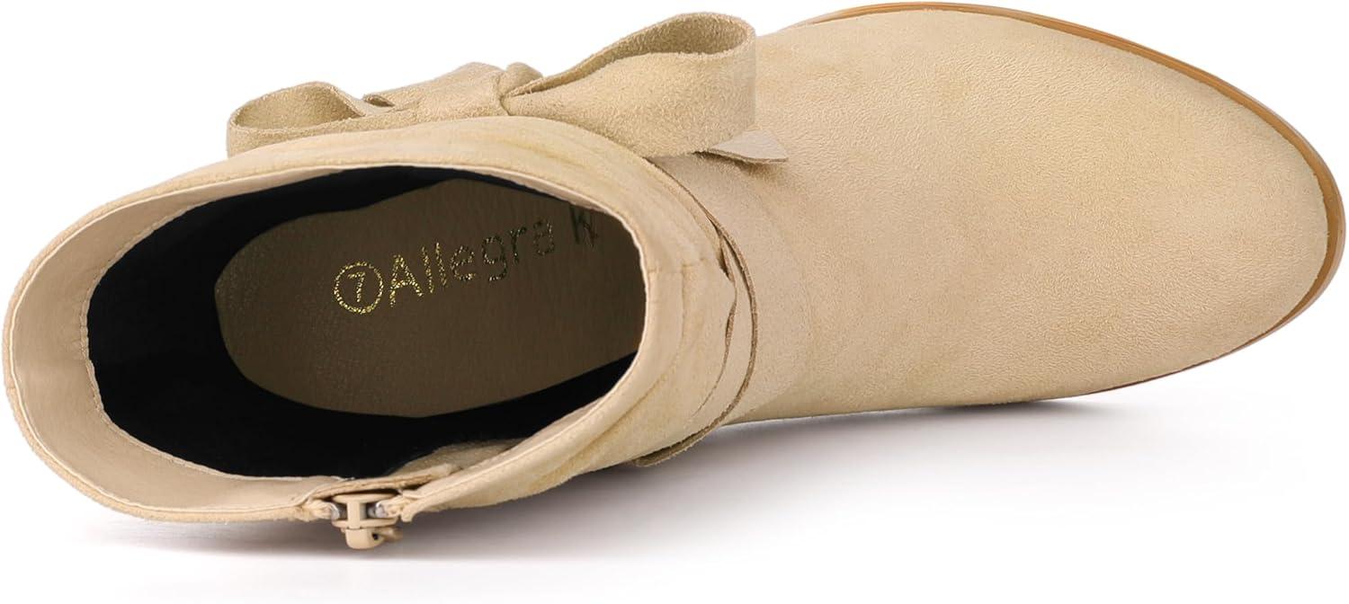 imageAllegra K Womens Slouch Chunky Heel Ankle BootsBeige