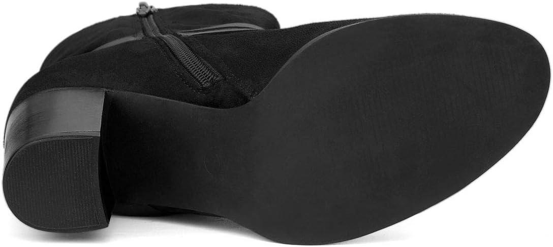 imageAllegra K Womens Slouch Chunky Heel Ankle BootsBlack