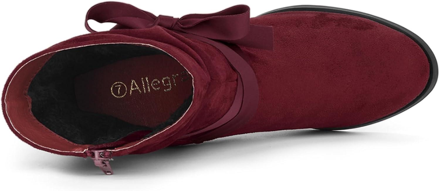 imageAllegra K Womens Slouch Chunky Heel Ankle BootsBurgundy