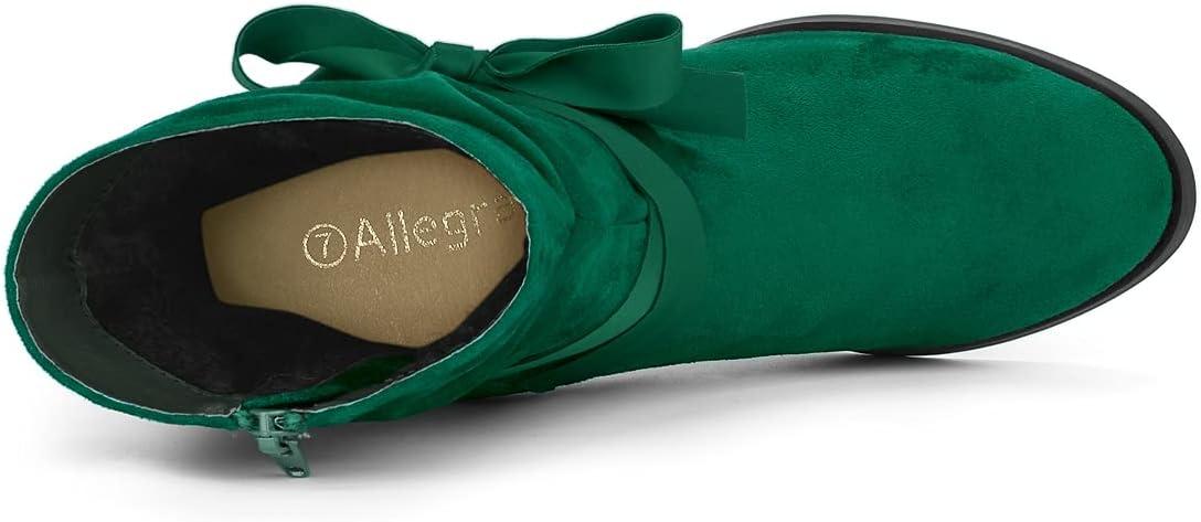 imageAllegra K Womens Slouch Chunky Heel Ankle BootsEmerald Green