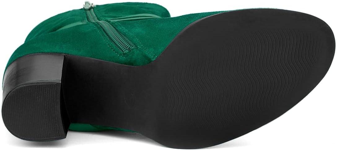 imageAllegra K Womens Slouch Chunky Heel Ankle BootsEmerald Green