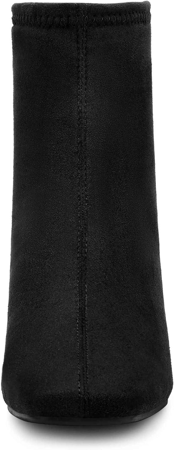 imageAllegra K Womens Square Toe Ankle Boots Chunky Low Heels BootsBlack