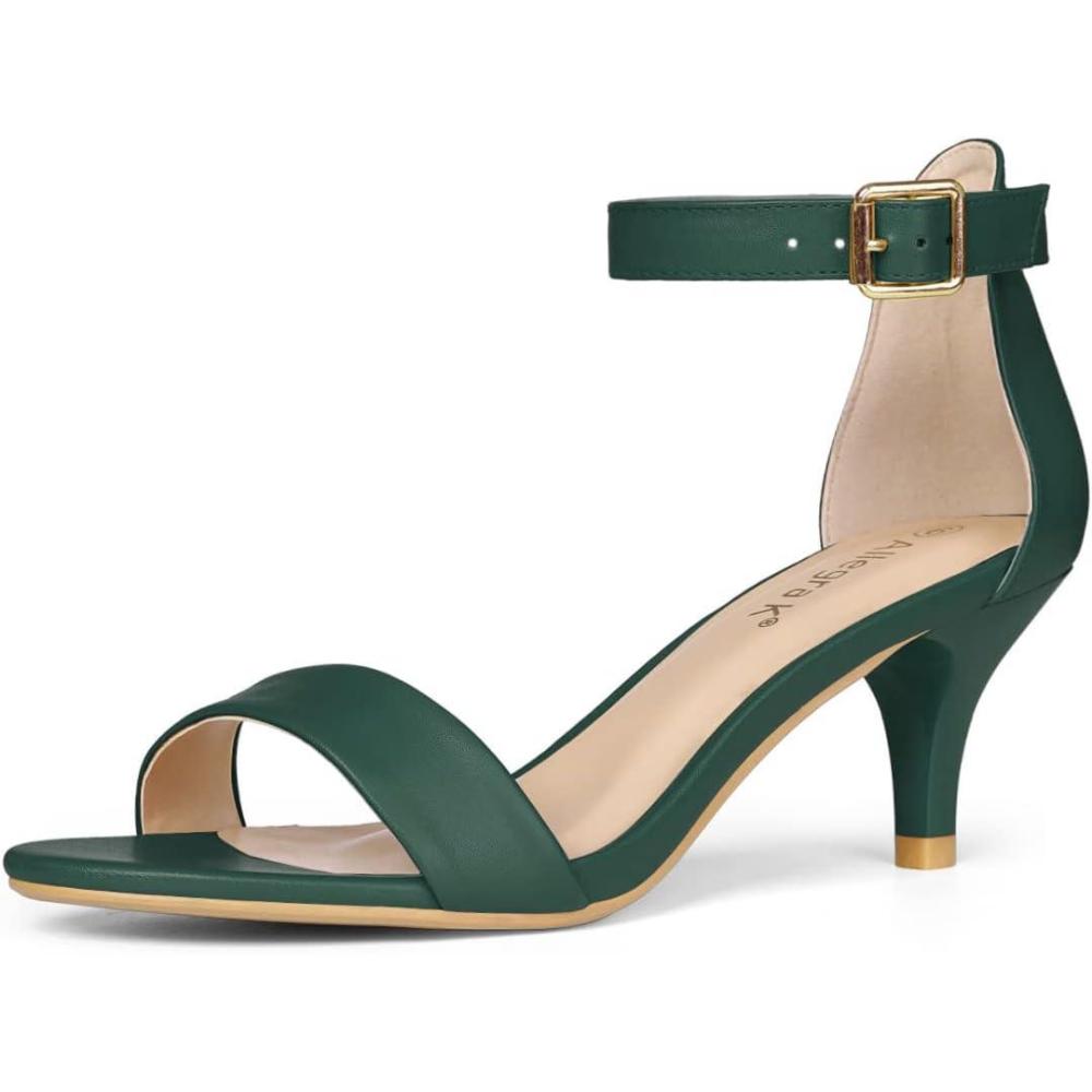 imageAllegra K Womens Ankle Strap Kitten Heel SandalsDark Green