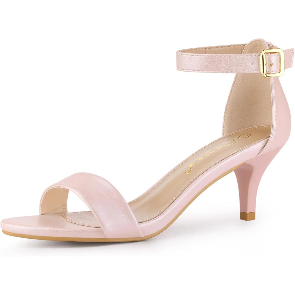imageAllegra K Womens Ankle Strap Kitten Heel SandalsPink