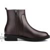imageAllegra K Round Toe Zipper Chunky Low Heel Ankle Boots for WomenDark Brown
