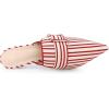 imageAllegra K Womens Buckle Stripe Pointed Toe Slip on Stiletto Heel MulesRed