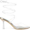 imageAllegra K Womens Clear Heels Lace Up Strappy Stiletto Transparent Heel SandalsSilver