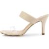 imageAllegra K Womens Clear Strap Stiletto Heel Slides SandalsBeige
