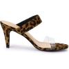 imageAllegra K Womens Clear Strap Stiletto Heel Slides SandalsLeopard