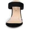 imageAllegra K Womens Dual Clear Strap Block Heels Slides SandalsBlack