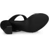 imageAllegra K Womens Dual Clear Strap Block Heels Slides SandalsBlack