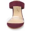 imageAllegra K Womens Dual Clear Strap Block Heels Slides SandalsBurgundy