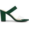imageAllegra K Womens Dual Clear Strap Block Heels Slides SandalsGreen