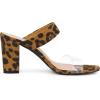 imageAllegra K Womens Dual Clear Strap Block Heels Slides SandalsLeopard