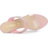 imageAllegra K Womens Dual Clear Strap Block Heels Slides SandalsPink