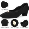 imageAllegra K Womens Mental Buckle Chunky Heel Square Toe Slip on PumpsBlack