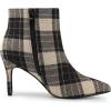 imageAllegra K Womens Plaid Pointed Toe Side Zip Stiletto Heel Ankle BootsBrown
