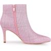 imageAllegra K Womens Plaid Pointed Toe Side Zip Stiletto Heel Ankle BootsGlitter Pink