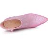 imageAllegra K Womens Plaid Pointed Toe Side Zip Stiletto Heel Ankle BootsGlitter Pink