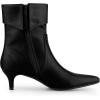 imageAllegra K Womens Pointed Toe Side Zip Kitten Heel Ankle BootsBlack