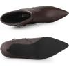 imageAllegra K Womens Pointed Toe Side Zip Kitten Heel Ankle BootsCoffee