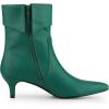 imageAllegra K Womens Pointed Toe Side Zip Kitten Heel Ankle BootsGreen