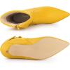 imageAllegra K Womens Pointed Toe Side Zip Kitten Heel Ankle BootsYellow