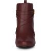 imageAllegra K Womens Pointy Toe Plaid Crisscross Strap Buckle Chunky Heels Ankle BootiesBurgundy