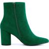 imageAllegra K Womens Pointy Toe Side Zip Block Heel Ankle BootsEmerald Green