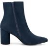imageAllegra K Womens Pointy Toe Side Zip Block Heel Ankle BootsNavy Blue