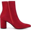 imageAllegra K Womens Pointy Toe Side Zip Block Heel Ankle BootsRed